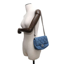 Load image into Gallery viewer, CHANEL Camellia Shoulder Bag BlueAS3829 Denim
