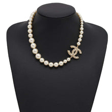 Load image into Gallery viewer, CHANEL CC Logo Faux Pearl Necklace 100th Anniversary White/GoldA64757 Gold Plated Faux Pearl
