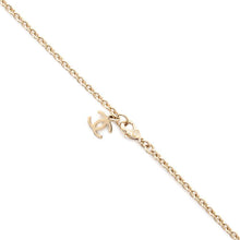 Load image into Gallery viewer, CHANEL CC Logo Flower Faux Pearl Necklace Gold Gold Plated Faux Pearl
