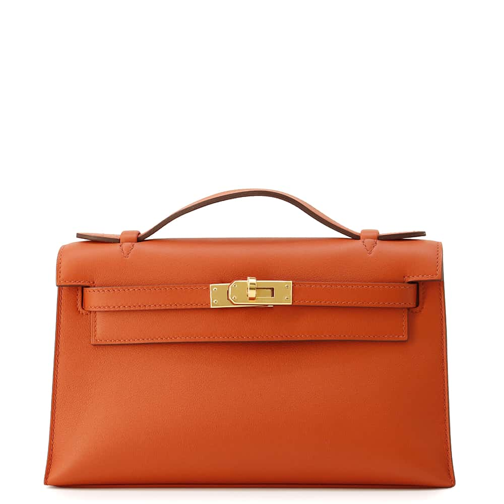 HERMES PochetteKelly Terre Battue Swift Leather