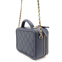 Load image into Gallery viewer, CHANEL CC Fidigree Chain Vanity Bag NavyA93342 Caviar Leather
