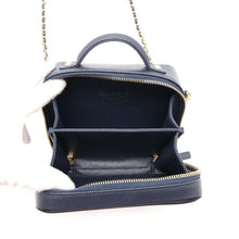 Load image into Gallery viewer, CHANEL CC Fidigree Chain Vanity Bag NavyA93342 Caviar Leather
