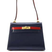 Load image into Gallery viewer, HERMES Mini Kelly Navy/Rouge Box Calf Leather
