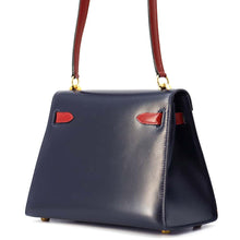 Load image into Gallery viewer, HERMES Mini Kelly Navy/Rouge Box Calf Leather
