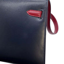 Load image into Gallery viewer, HERMES Mini Kelly Navy/Rouge Box Calf Leather
