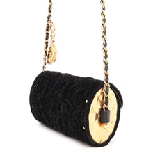 Load image into Gallery viewer, CHANEL CamelliaChainPochette BlackAP2285 Suede Metal
