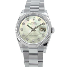 将图像加载到图库查看器中，ROLEX Datejust W36mm Stainless Steel K18WG Mother of Pearl/10PD Dial126234NG
