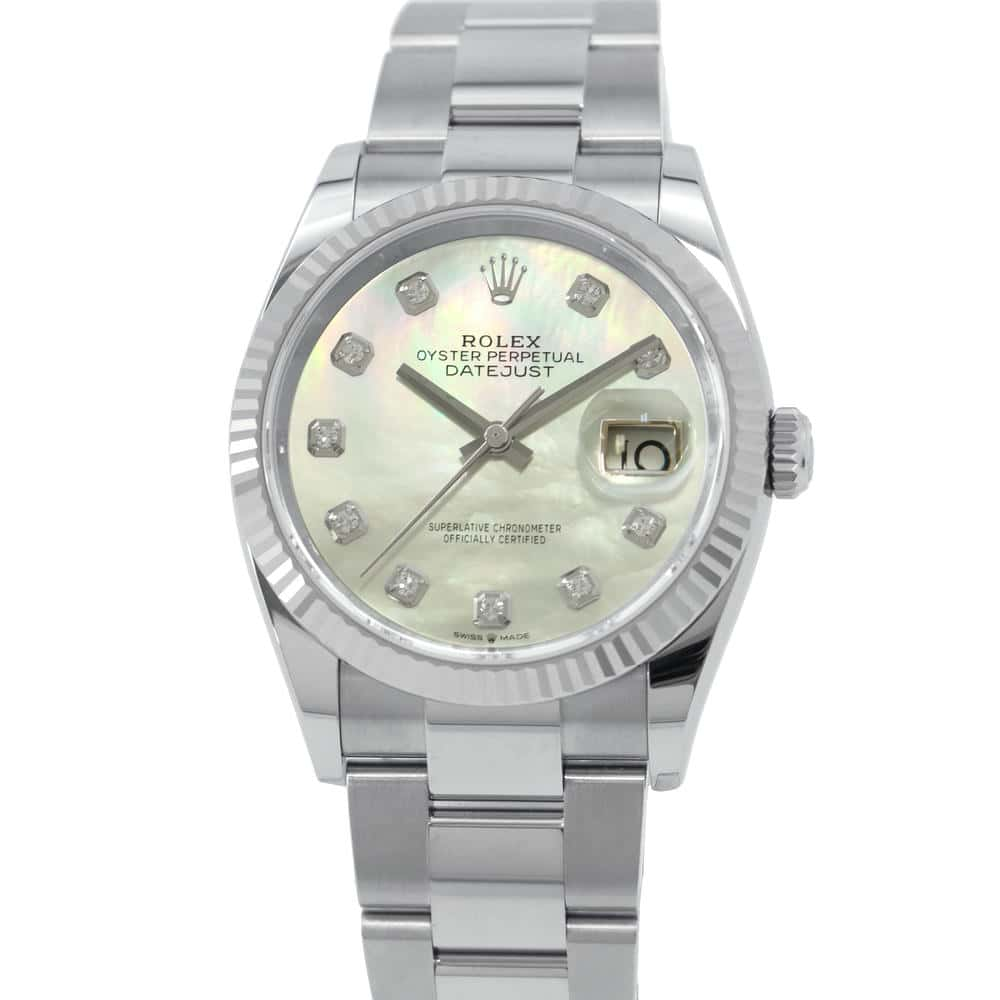 ROLEX Datejust W36mm Stainless Steel K18WG Mother of Pearl/10PD Dial126234NG