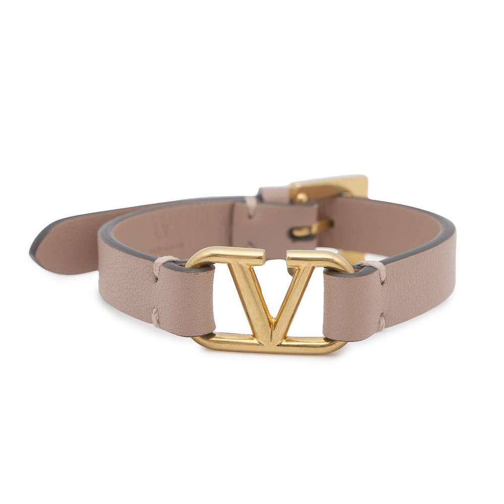 Valentino Garavani Logo Bracelet PinkZW2J0C44ZXL Leather