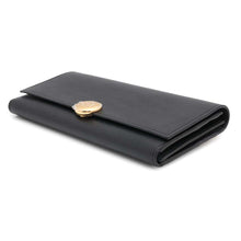 将图像加载到图库查看器中，LOEWE Pebble Continental Wallet BlackCANBACWX01 Shiny Nappa Calf Leather
