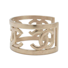 Load image into Gallery viewer, CHANEL CC Logo Bangle Champagne Gold Metal
