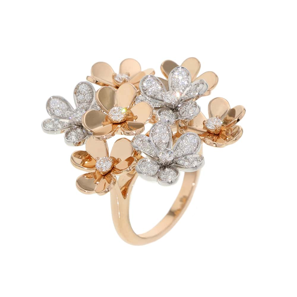 Van Cleef & Arpels Frivole Ring 8 Flower Size 53/#13VCARPFIQ53/VCARPFIQ00 K18WG K18PG