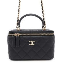 Load image into Gallery viewer, CHANEL Matelasse 2WAY Vanity Case BlackAP2199 Lambskin
