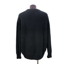 将图像加载到图库查看器中，CELINE Logo Knit Sweater Size S Black2A19R205O Wool 75% Angola 25%
