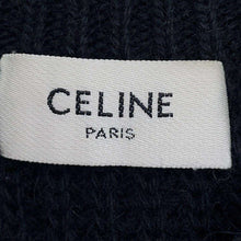 将图像加载到图库查看器中，CELINE Logo Knit Sweater Size S Black2A19R205O Wool 75% Angola 25%
