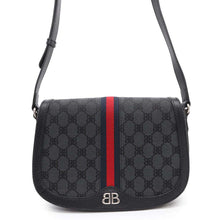 将图像加载到图库查看器中，BALENCIAGA GUCCI Collaboration The Hacker Project Shoulder Bag Black680121 Canvas Leather
