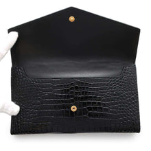 Load image into Gallery viewer, SAINT LAURENT PARIS uptown large wallet Black582124 Croco embossed
