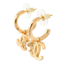 Load image into Gallery viewer, CHANEL CC Logo Earrings Gold Metal
