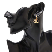 Load image into Gallery viewer, CHANEL CC Logo Earrings Gold Metal
