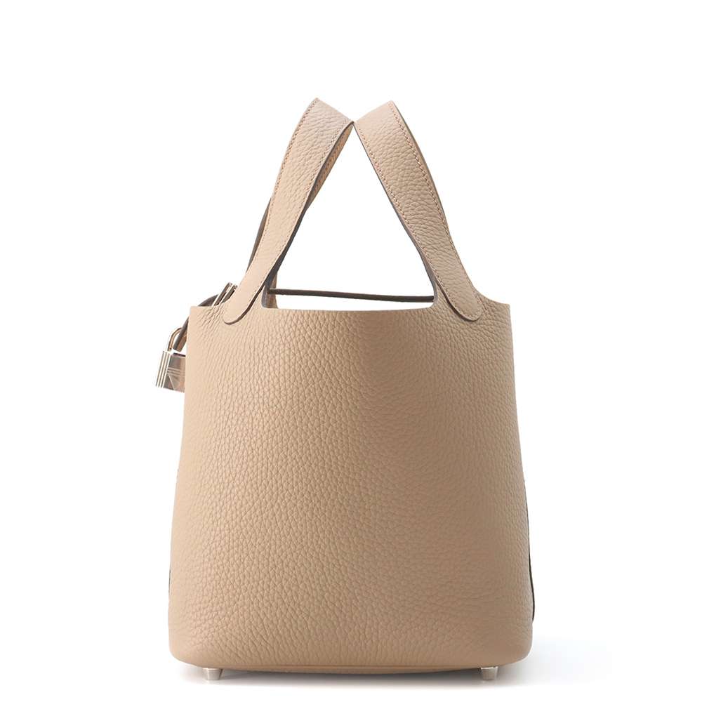 HERMES Picotin Lock Beige Marfa Taurillon Clemence Size PM