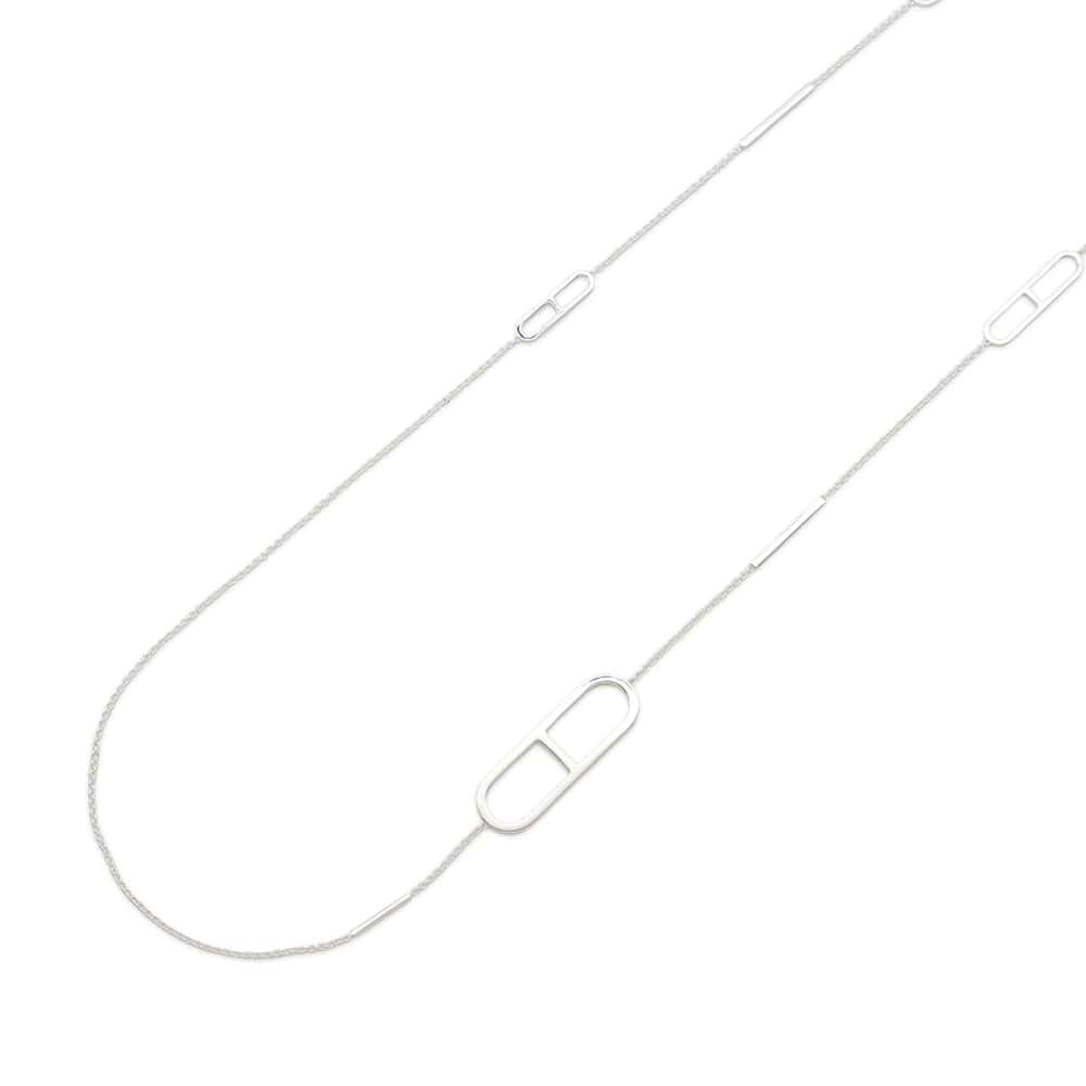 HERMES Ever Chaine d'Ancre Long Necklace Silver SV925