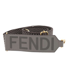 将图像加载到图库查看器中，FENDI FENDI Logo Strap Gray Canvas Leather
