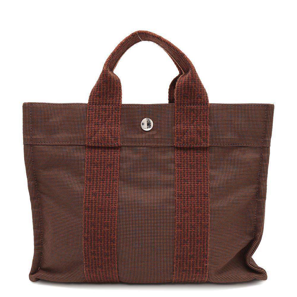 HERMES Her Line Tote Brown Canvas Size PM