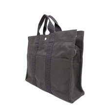 将图像加载到图库查看器中，HERMES Her Line Tote Gray Canvas Size MM
