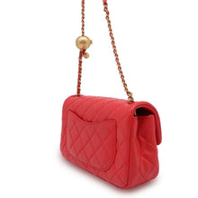 Load image into Gallery viewer, CHANEL Mini Matelasse Cocoball ChainShoulder Bag RedAS1787 Lambskin Size 20
