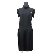 Load image into Gallery viewer, LOUIS VUITTON Logo Sleeveless Dress Size M Noir Wool 93% Polyester5% Polyurethane1% Nylon1%
