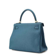 将图像加载到图库查看器中，HERMES Kelly Retourne VertBosphore Togo Leather Size 28
