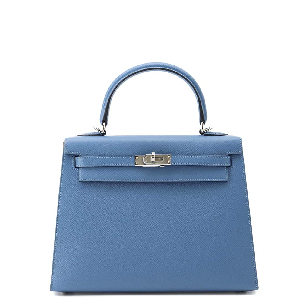 HERMES Kelly Sellier Azur Epsom Size 25