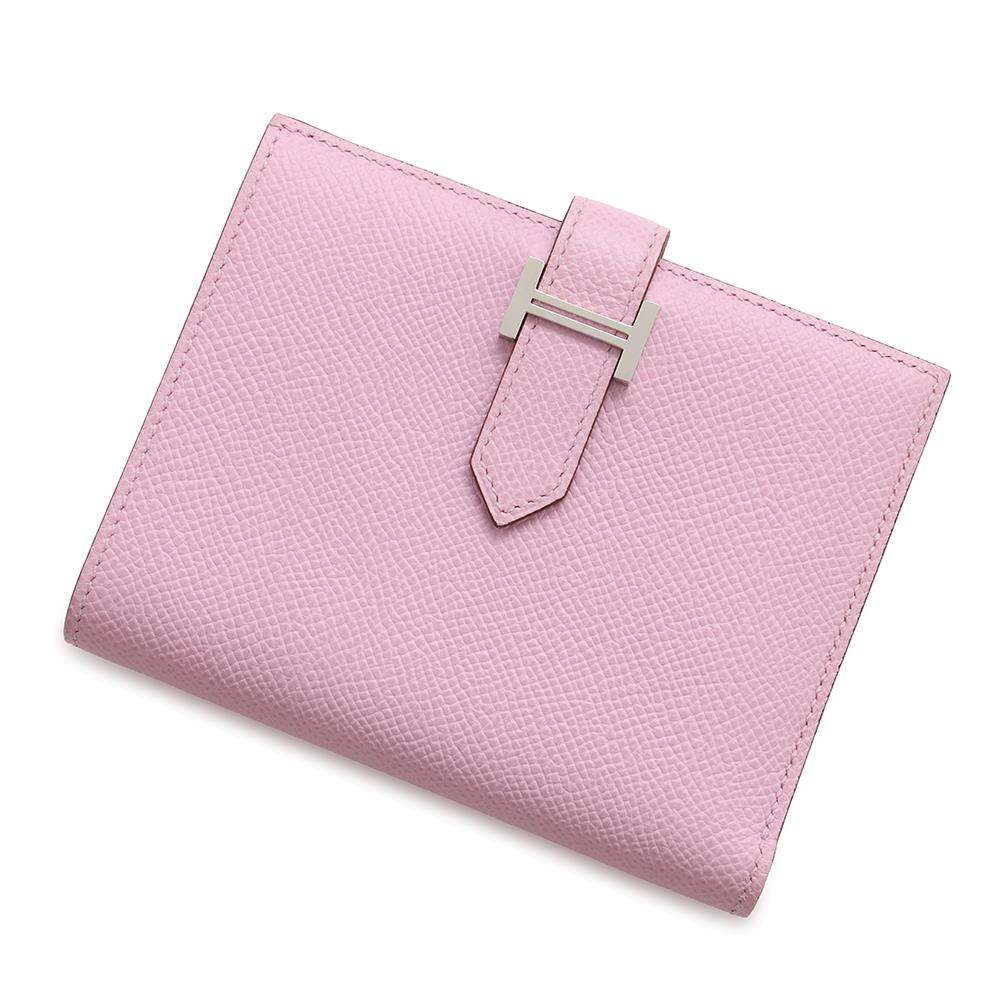 HERMES Bean compact Mauve Sylvestre Epsom