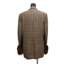 将图像加载到图库查看器中，GUCCI Jacket Fur Check Size 46 Brown720624 ZAK56 Wool 100%
