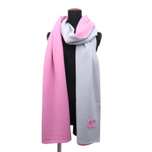 Load image into Gallery viewer, CHANEL 1PCC Logo Long Scarf Pink/GrayP50160 Cashmere100%
