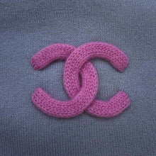 Load image into Gallery viewer, CHANEL 1PCC Logo Long Scarf Pink/GrayP50160 Cashmere100%
