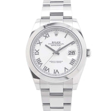 将图像加载到图库查看器中，ROLEX Datejust W41mm Stainless Steel White Dial126300
