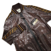 将图像加载到图库查看器中，FENDI See-through Zucca Pattern Blouson Size 38 BrownFJ6658 Polyester100%
