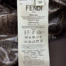 Load image into Gallery viewer, FENDI See-through Zucca Pattern Blouson Size 38 BrownFJ6658 Polyester100%
