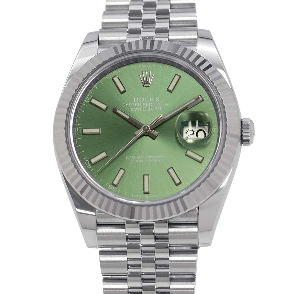 ROLEX Datejust W41mm Stainless Steel K18WG Mint Green Dial126334