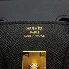 将图像加载到图库查看器中，HERMES Birkin Sellier Black Epsom Size 25
