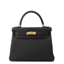 Load image into Gallery viewer, HERMES Kelly Retourne Black Togo Leather Size 28
