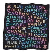 Load image into Gallery viewer, CHANEL Logo scarf Black/MulticolorAA9719 Silk100%
