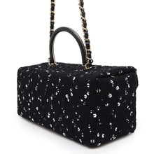 Load image into Gallery viewer, CHANEL Top Handle Box Bag Black/WhiteAS4471 Tweed Leather Sequins
