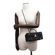 Load image into Gallery viewer, CHANEL Top Handle Box Bag Black/WhiteAS4471 Tweed Leather Sequins
