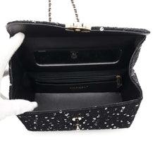 Load image into Gallery viewer, CHANEL Top Handle Box Bag Black/WhiteAS4471 Tweed Leather Sequins
