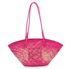 Load image into Gallery viewer, LOEWE Anagram Basket Bag Natural/PinkA223P65X14 Iyakarash Calf Leather Size Small
