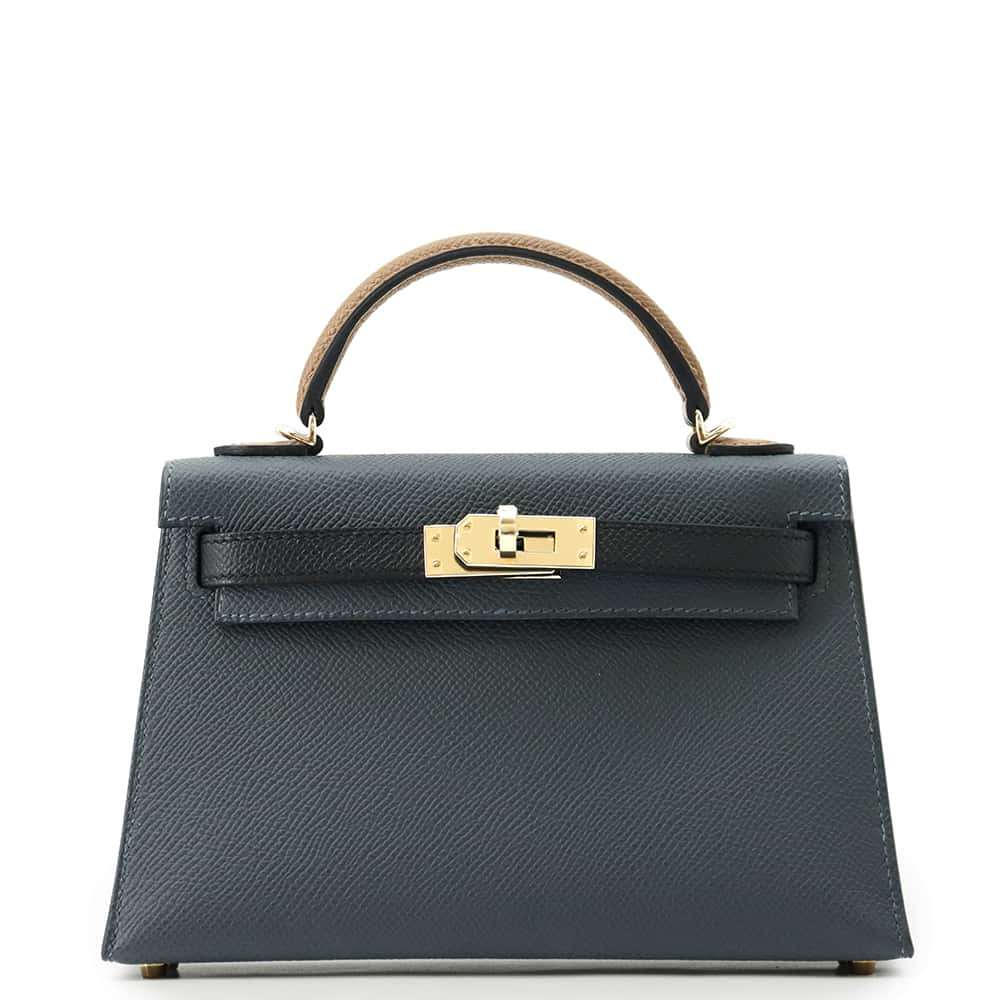 HERMES Mini Kelly de Tricolore Grimist/Black/Halzan Epsom