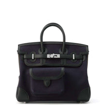 将图像加载到图库查看器中，HERMES Birkin Cargo Blue Marine/Black Towar Goeran Swift Leather Size 25
