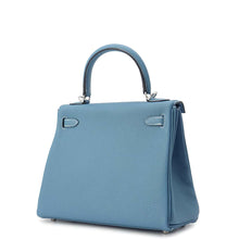 将图像加载到图库查看器中，HERMES Kelly Retourne New Blue Jean Togo Leather Size 25
